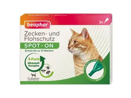 beaphar Katzenzubehoer Zecken u Flohschutz Spot On 3 x 0 8 ml