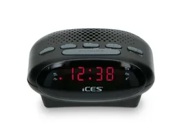 Ices ICR 210 Black FM Uhrenradio Schwarz