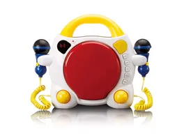 Lenco KCD 011KIDS Tragbarer Karaoke CD Player mit Bluetooth fuer Kinder Mehrfarbig