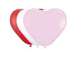 Folat Herzfoermige Ballons verschiedene Farben 10 inch 25 cm 8 Stueck