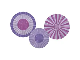 Folat Deko Fan Set Posh Purple 3 Stueck