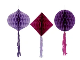 Folat Wabenball Set Posh Purple 3 Stueck