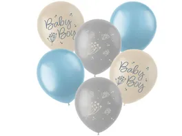 Folat Latexballons Blooming Baby Boy 33 cm 6 Stueck