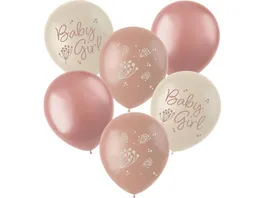 Folat Latexballons Blooming Baby Girl 33 cm 6 Stueck