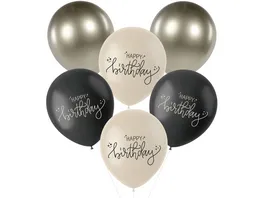 Folat Latexballons Creme Noir 33 cm 6 Stiuck