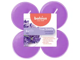 bolsius Maxi Teelichte True Scents 8h 8er Pack Lavendel