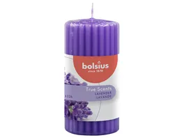 bolsius Duft Stumpenkerze geriffelt True Scents 12cm Lavendel