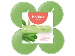 bolsius Maxi Teelichte True Scents 8h 8er Pack green tea
