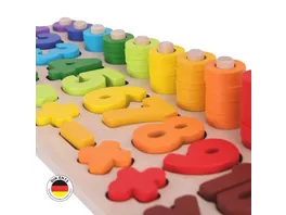 Schmetterline Regenbogen Zahlenwelt Premium Holz Zahlenpuzzle mit Baumwollbeutel
