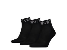 Calvin Klein Herren Socken Quarter Logo Welt 3er Pack