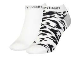 Calvin Klein Damen Sneaker Socken Leopard 2er Pack
