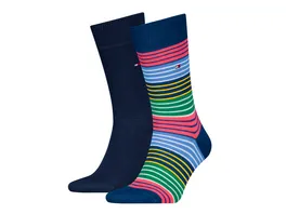 TOMMY HILFIGER Herren Socken Multicolor Stripe 2er Pack