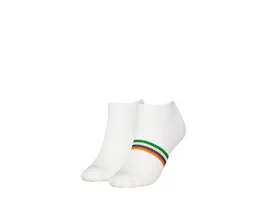 TOMMY HILFIGER Damen Sneaker Socken Rib Multicolor Stripe 2er Pack