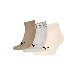 PUMA Unisex Sneaker Socken Mesh Logo Quarter 3er Pack