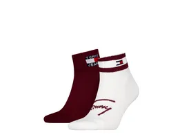 TOMMY HILFIGER Unisex Socken Quarter Sport Stripe 2er Pack