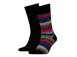 TOMMY HILFIGER Herren Socken Herringbone Stripe 2er Pack