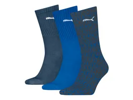 PUMA Unisex Socken Printed Crew 3er Pack