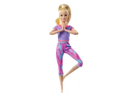 Barbie Made to Move Puppe blond im lila Yoga Outfit