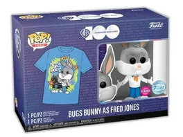 Funko POP Warner Brothers Animation Bugs Bunny as Fred Jones Flocked Vinyl Tee Groesse XL