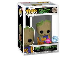 Funko POP I Am Groot TV Groot with Cheese Puffs Flocked Vinyl