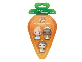 Funko POP Disney Cinderella Belle Tiana Carrot Pocket 3 Pack