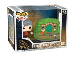 Funko POP The Lord of the Rings Bilbo Baggins with Bag End Town