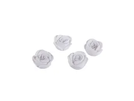 flower Power LED Deko ROSEN WHITE 4er Set