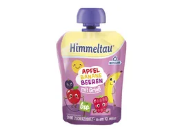 Himmeltau Bio Fruchtpueree mit Joghurt und Weizengriess