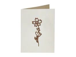Grusskarte mit Holzschriftzug Geburtstag 05 Blume Stiel