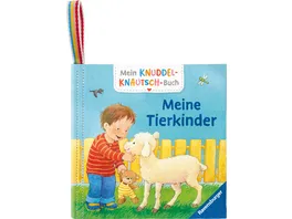 Mein Knuddel Knautsch Buch Meine Tierkinder weiches Stoffbuch waschbares Badebuch Babyspielzeug ab 6 Monate