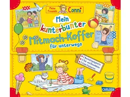 Conni Gelbe Reihe Beschaeftigungsbuch Mein kunterbunter Mitmach Koffer fuer unterwegs Buch Set fuer die Ferienzeit