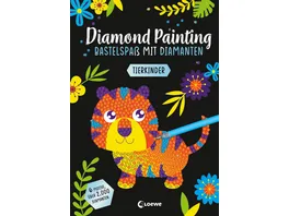 Diamond Painting Bastelspass mit Diamanten Tierkinder 6 Motive ueber 2 000 Diamanten Fuer Kinder ab 8 Jahren