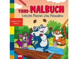 Tiere Malbuch Lustige Motive zum Ausmalen Happy Kids Books