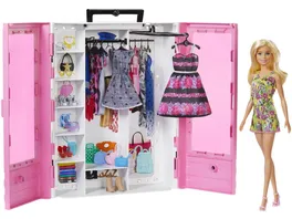 Barbie Fashionistas Kleiderschrank mit Puppe Barbie Moebel Barbie Zubehoer