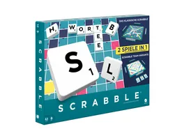 Scrabble Brettspiel klassisches Familienwortspiel mit zwei Spielmoeglichkeiten fuer 24 Spieler deutsche Ausgabe