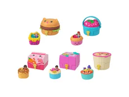 Polly Pocket Tiny Take Out Reveal Sortiment Minipuppen und Schatullen mit Spielzeugautos sortiert 1 Stueck