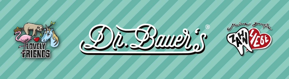 Logo von Dr. Bauer's auf grünem Hintergrund