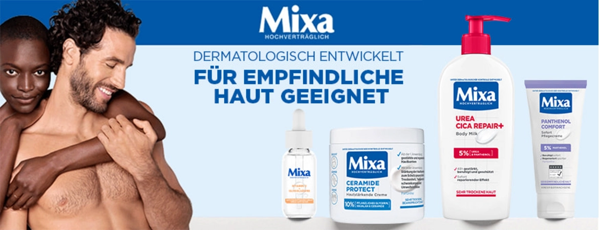 Mixa Pflegeprodukte für empfindliche Haut, dermatologisch entwickelt, inklusive Urea Cica Repair Body Milk, Ceramide Protect und Panthenol Comfort