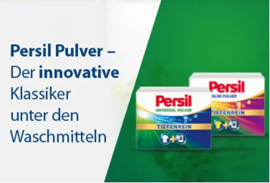 Abbildung mit Persil Pulver und Text Persil Pulver - der innovative Klassiker unter den Waschmitteln
