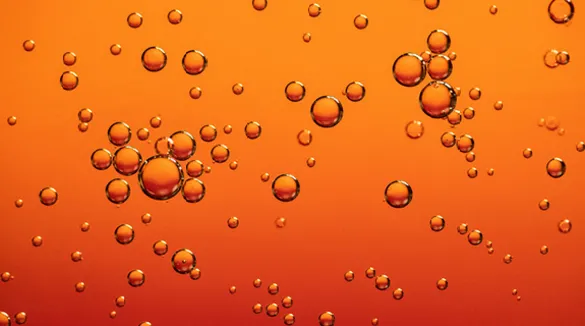 Orangene Blasen