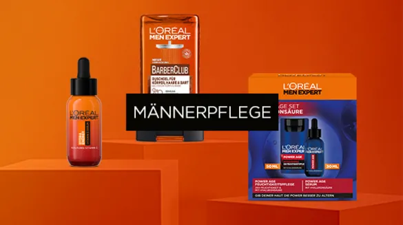 L'Oréal Men Expert Männerpflege-Produkte: Anti-Aging Serum, Barber Club Duschgel für Bart und Gesicht sowie Pflegeset mit Hyaluronsäure. Spezielle Pflege für Männerhaut, Feuchtigkeit und Anti-Falten-Effekt.