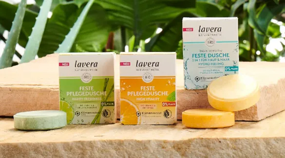 Feste Shampoos und Duschgele von lavera