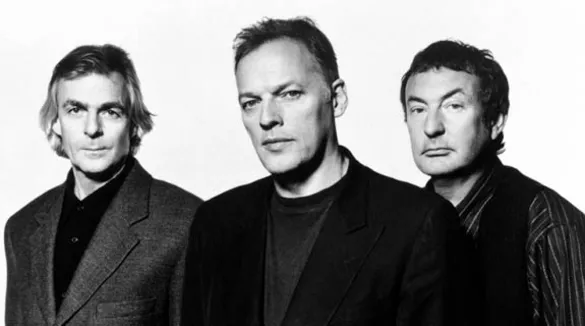 Die Mitglieder von Pink Floyd in einem schwarz-weiß-Porträt