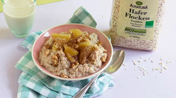 Porridge con nueces y naranja