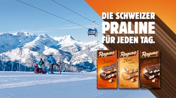 Gewinnen Sie mit der Schweizer Traditionsschokolade Ragusa Skiferien in Adelboden-Lenk inkl. Wohnung und Skipass