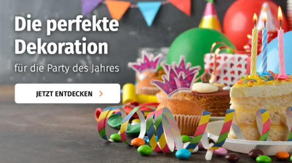 Dekoration beim Kindergeburtstag bei Müller