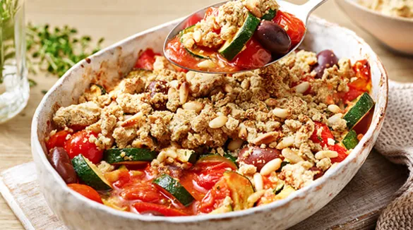 Herzhafter Zucchini-Crumble