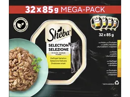 Sheba Katzennassfutter Selection in Sauce Gefluegel Variation Mega Pack 32x85g