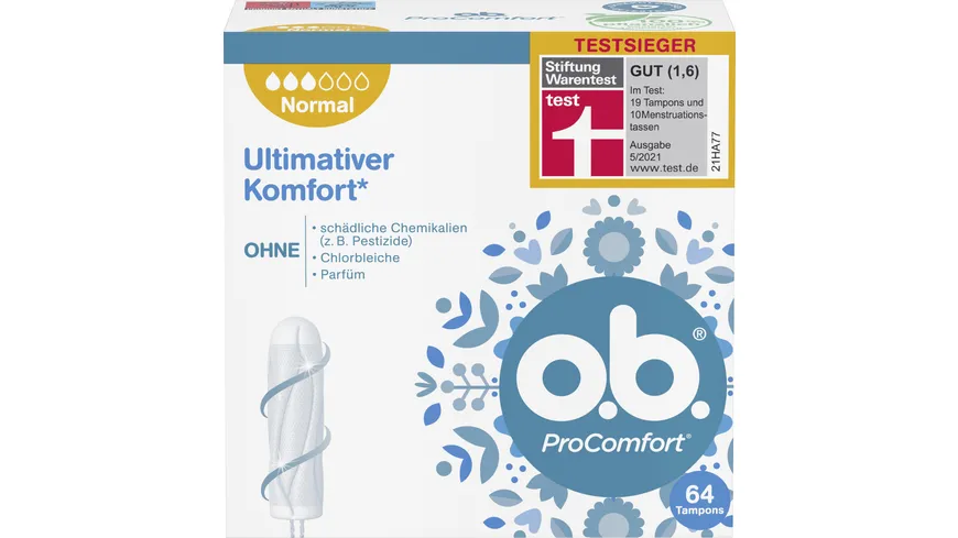 Extra Komfort bei deiner Periode: o.b.® ProComfort® Normal