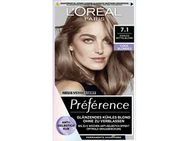 L Oreal Coloration Preference Cool Blonds 7 1 kuehles mittelblond
